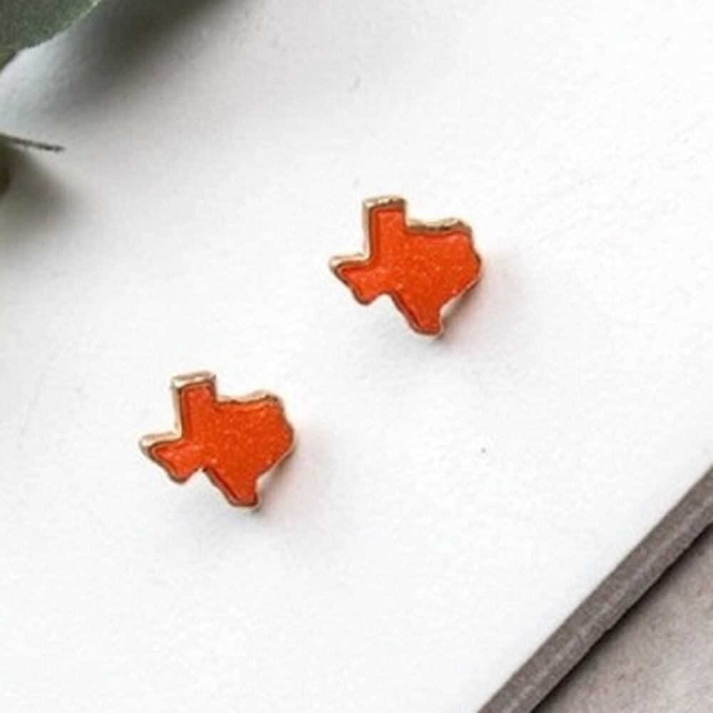 Texas On My Mind Druzy Stud Earrings Orange